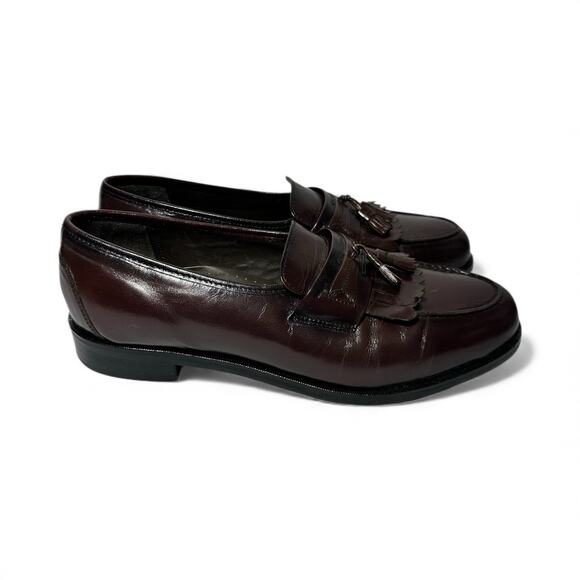 Nunn Bush Dress Flex Kiltie Tassel Slip On Leather Loafers Burgundy Men's 12M - Picture 4 of 10